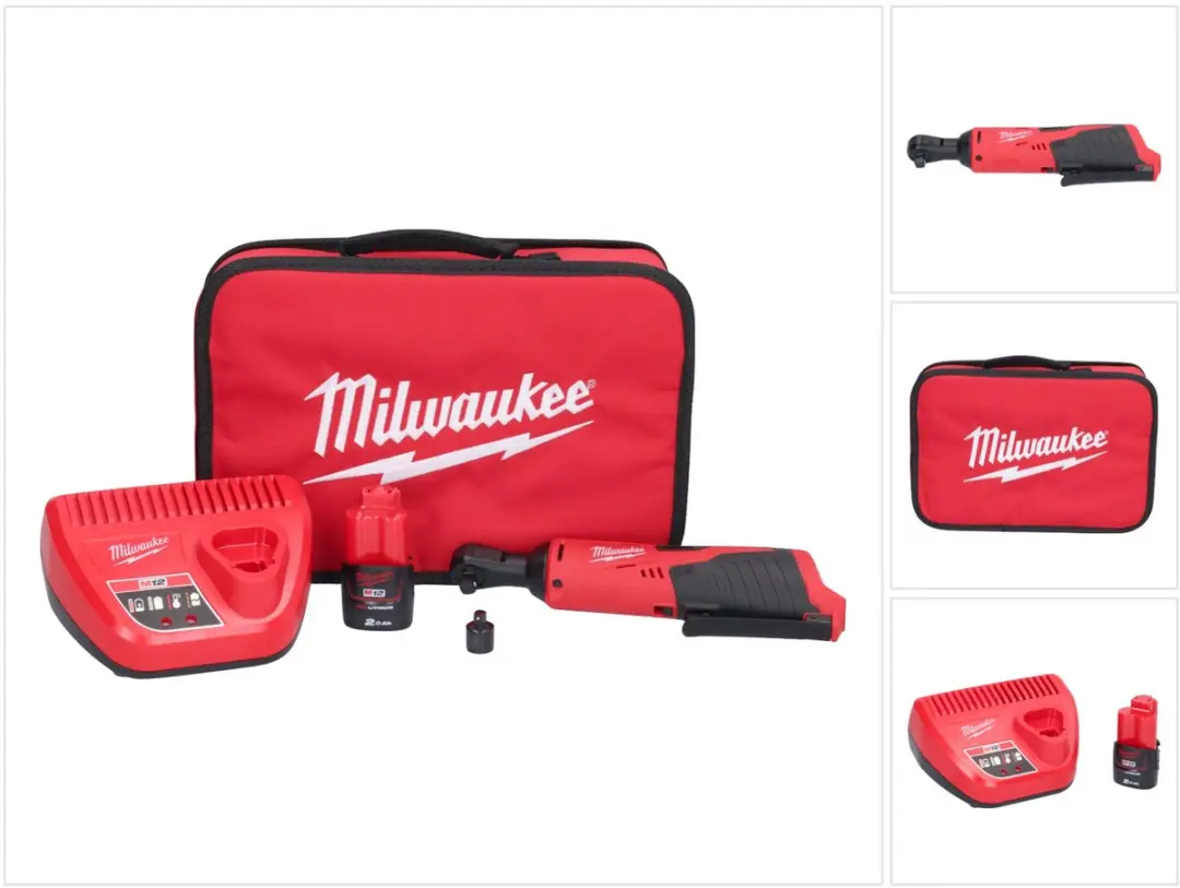 Milwaukee M12 IR-201B 12V Li-Ion Ratelsleutelset - 2.0Ah - met lader & tas