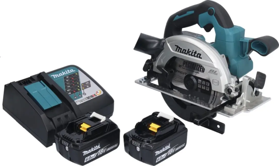 Makita DHS661RG Accu-handcirkelzaag 18V 165mm - 2x 6,0Ah + Oplader
