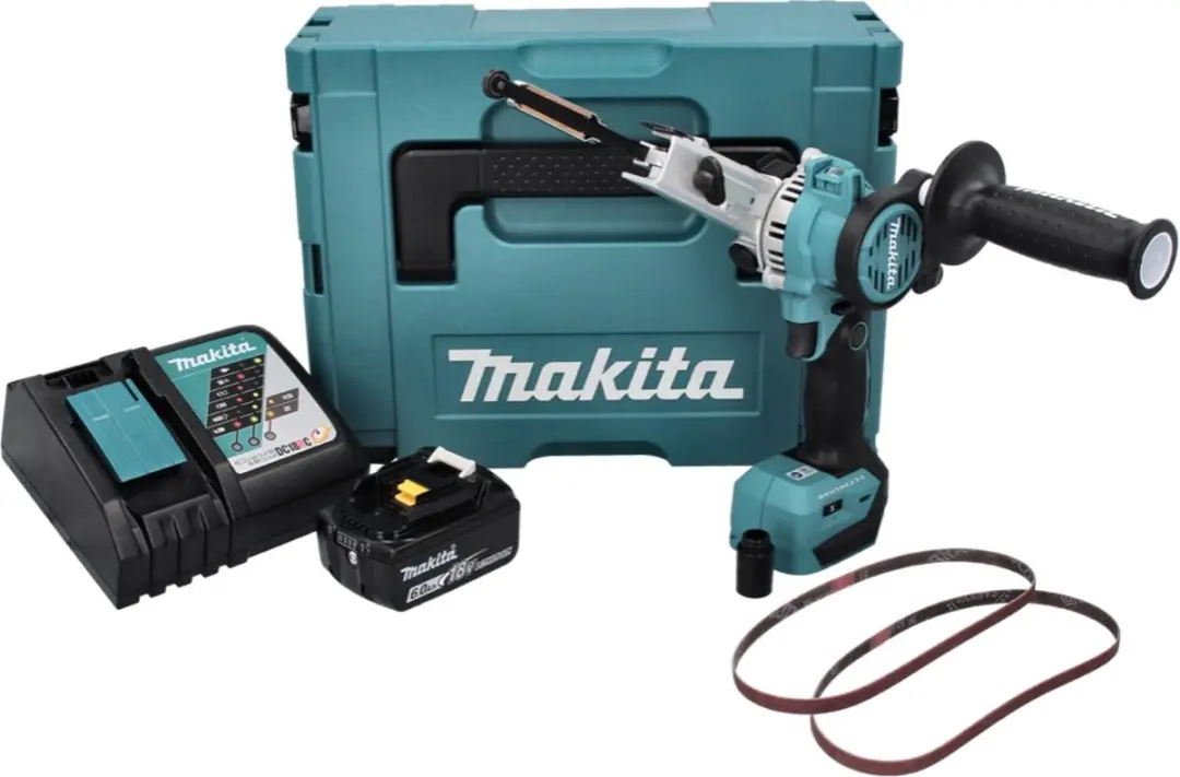 Makita DBS 180 RG1J Accu-bandvijl 18V 9x533mm Borstelloos - 6.0Ah + Lader + Makpac