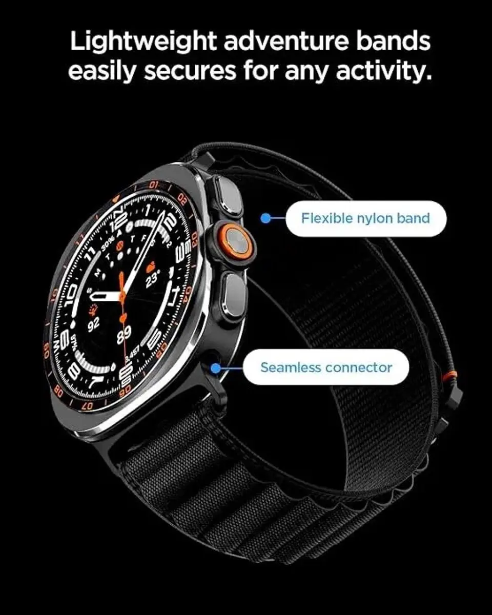 Spigen WBF1 Bandje Zwart - Samsung Galaxy Watch Ultra 2
