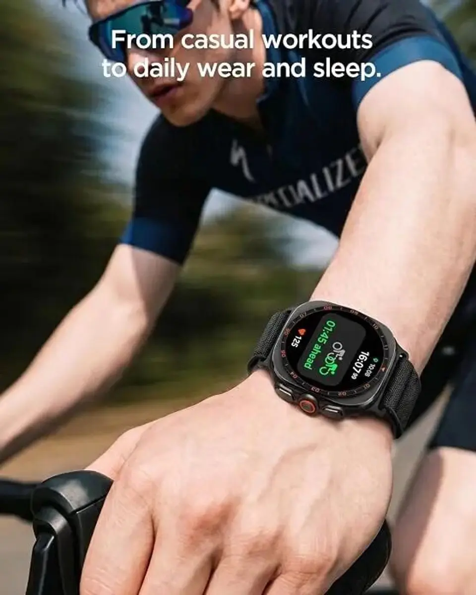 Spigen WBF1 Bandje Zwart - Samsung Galaxy Watch Ultra 2