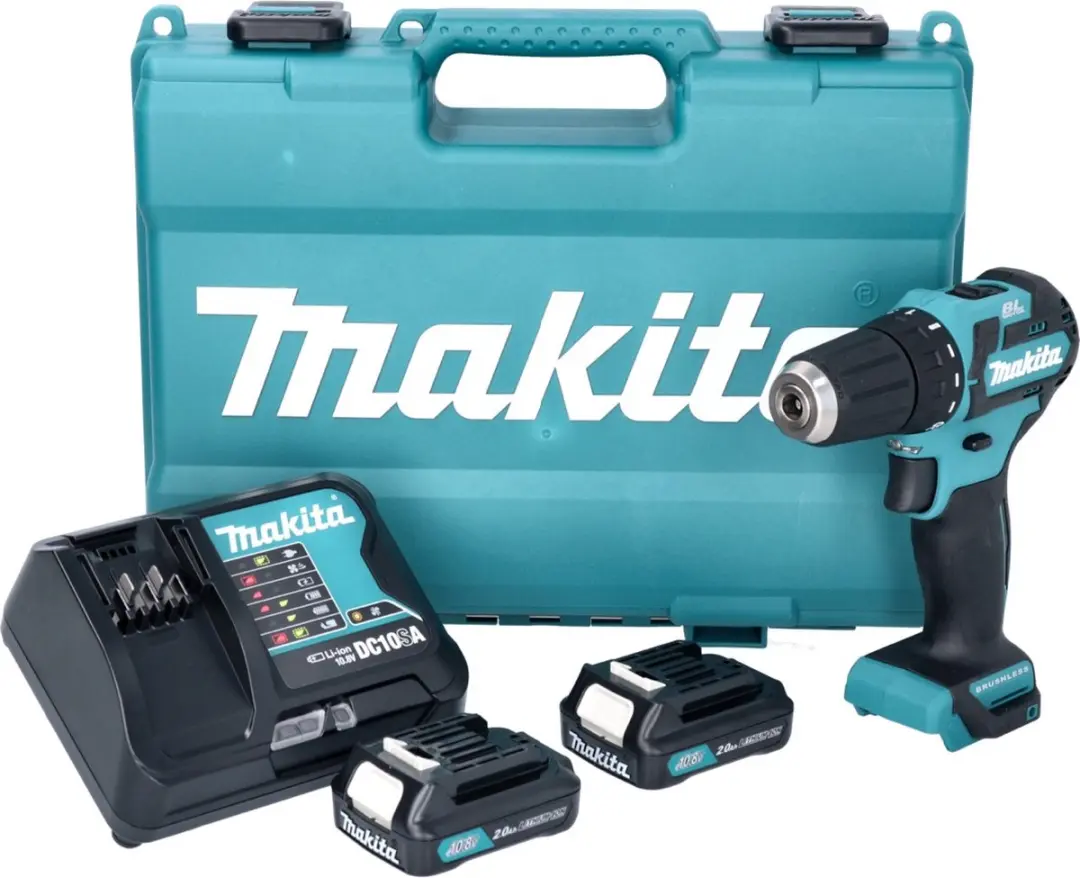 Makita DF332DSAE Boor-/schroefmachine Set - 2x 2.0Ah accu - 10.8V - Koolborstelloos