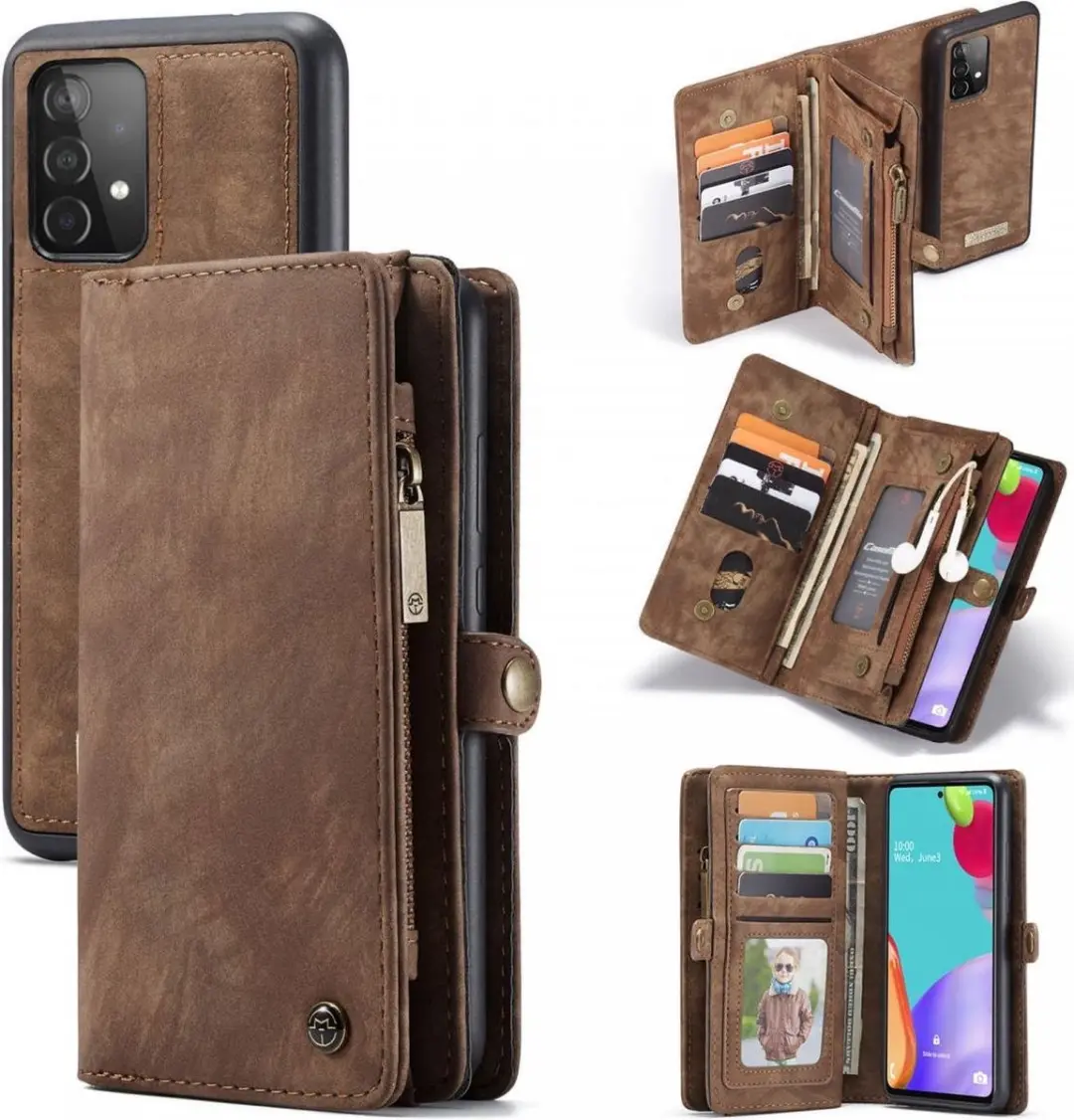 Caseme 008 Hoesje Book Case Samsung Galaxy A52 - 10 Pasjes - Bruin
