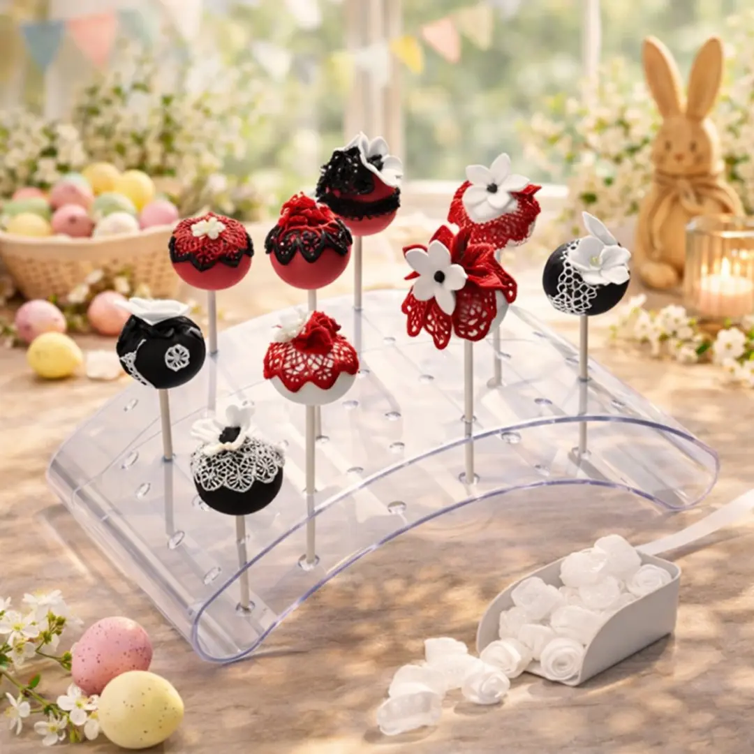 KitchenCraft Sweetly Does It Cake Pop Houder 24 Stuks - 29x16x9cm - Transparant