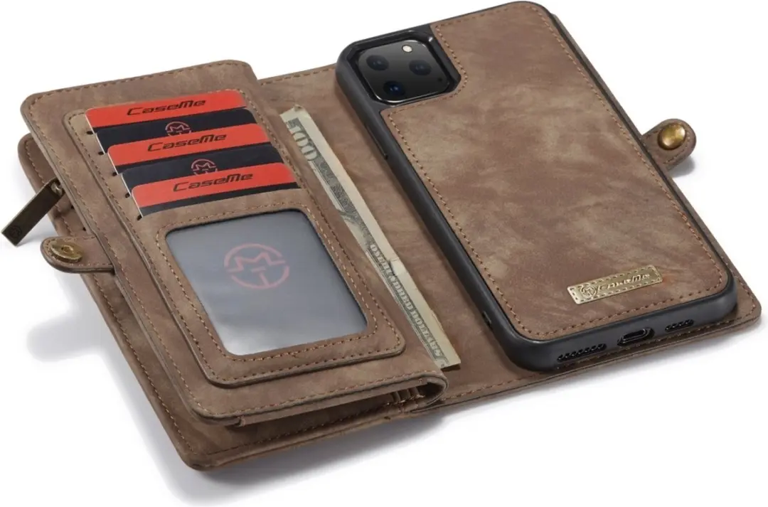 Caseme Luxury Wallet Case Apple iPhone 11 Pro Max 564946 - Bruin - afbeelding 6 van 6