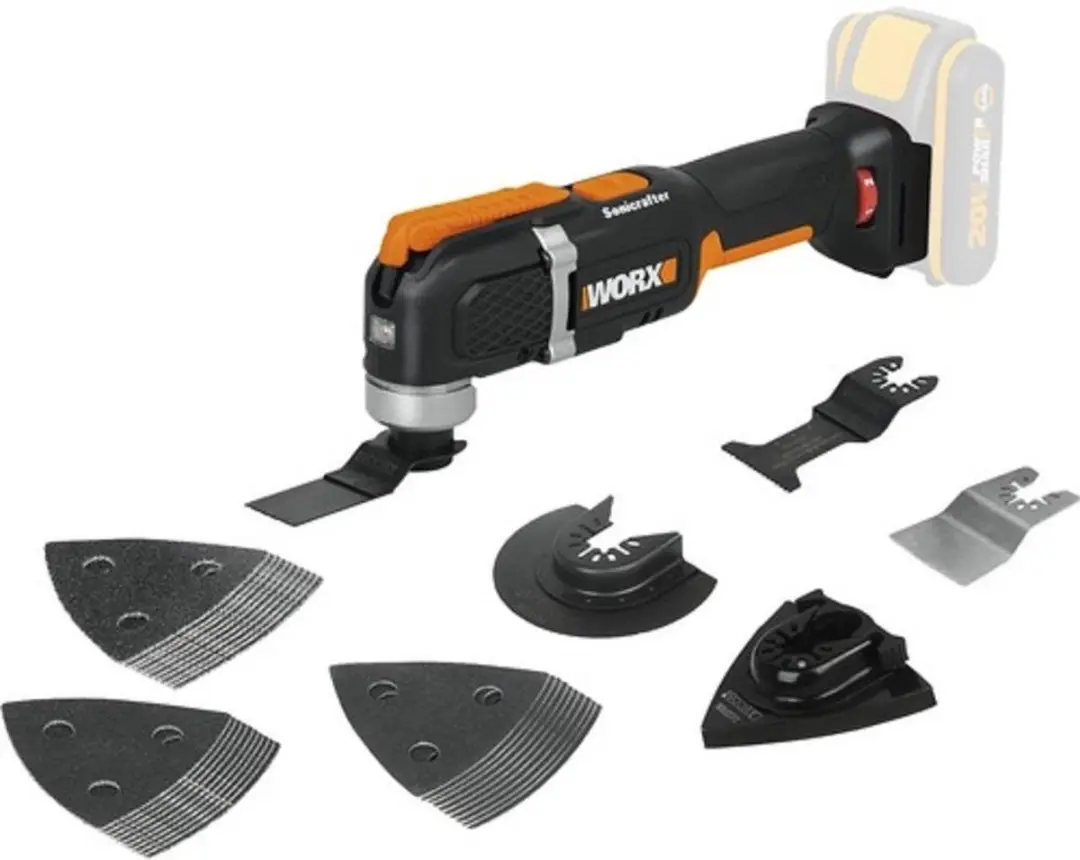 Worx WX696.9 Accu-Multitool Sonicrafter 20V - 8 Accessoires
