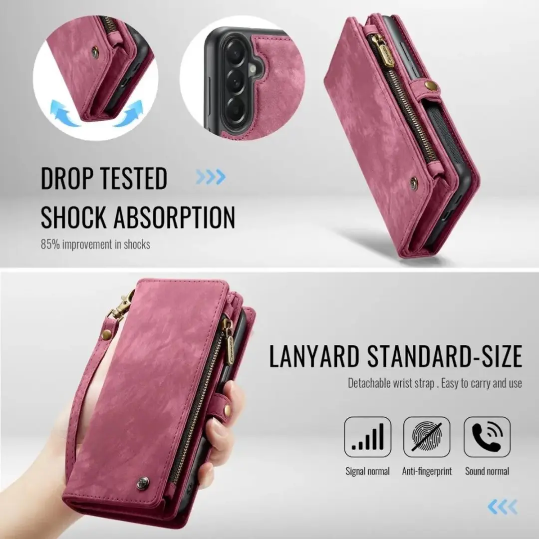 Caseme 008 Book Case Back Cover Samsung Galaxy A57 - Rood