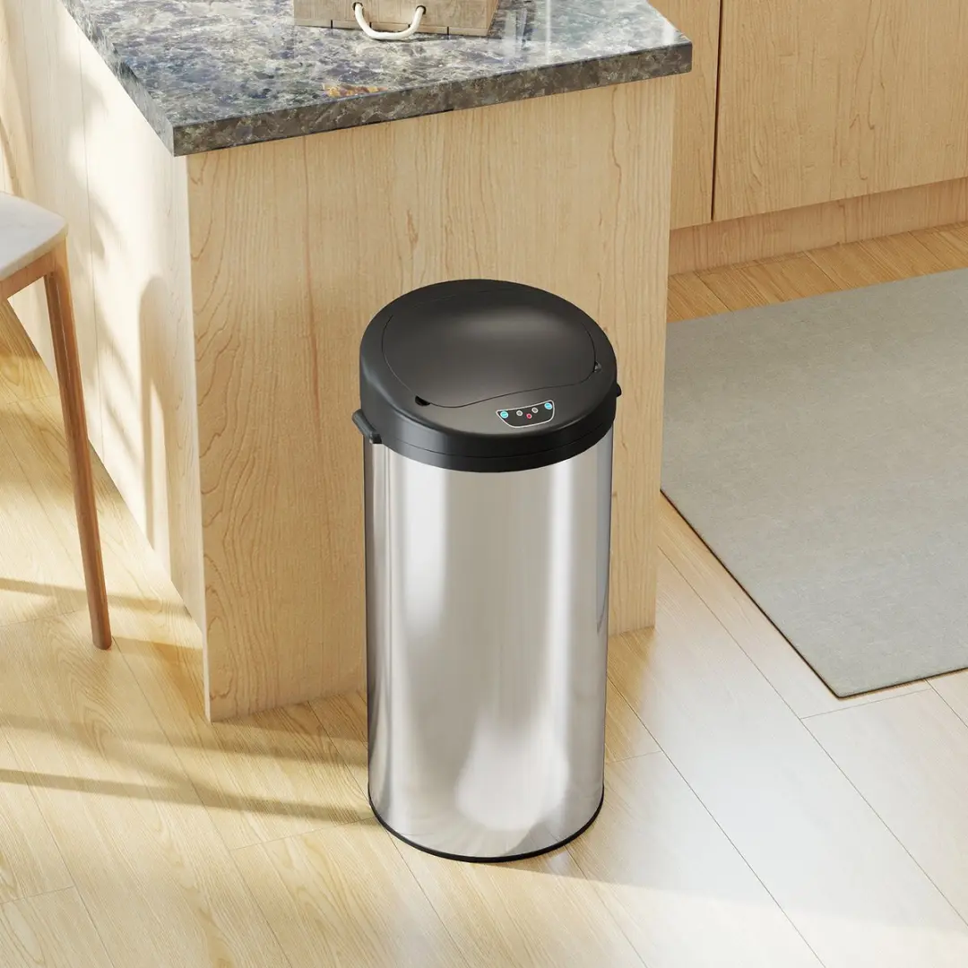 Homcom Sensor Prullenbak 32x30x68cm - Roestvrij Staal