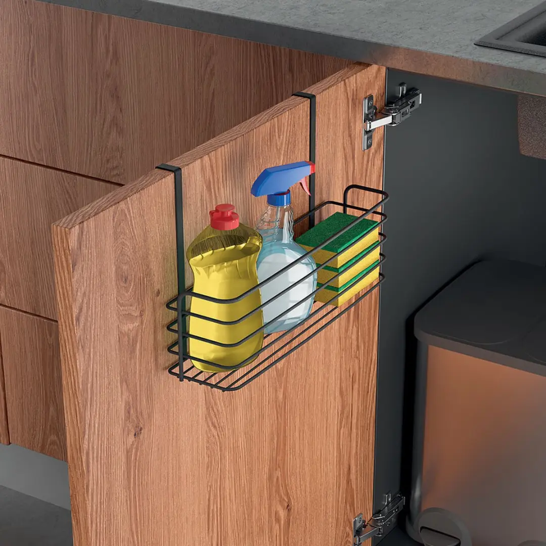 Metaltex Galileo Brede Hangmand Keuken - 34x12x22cm - Mat Zwart