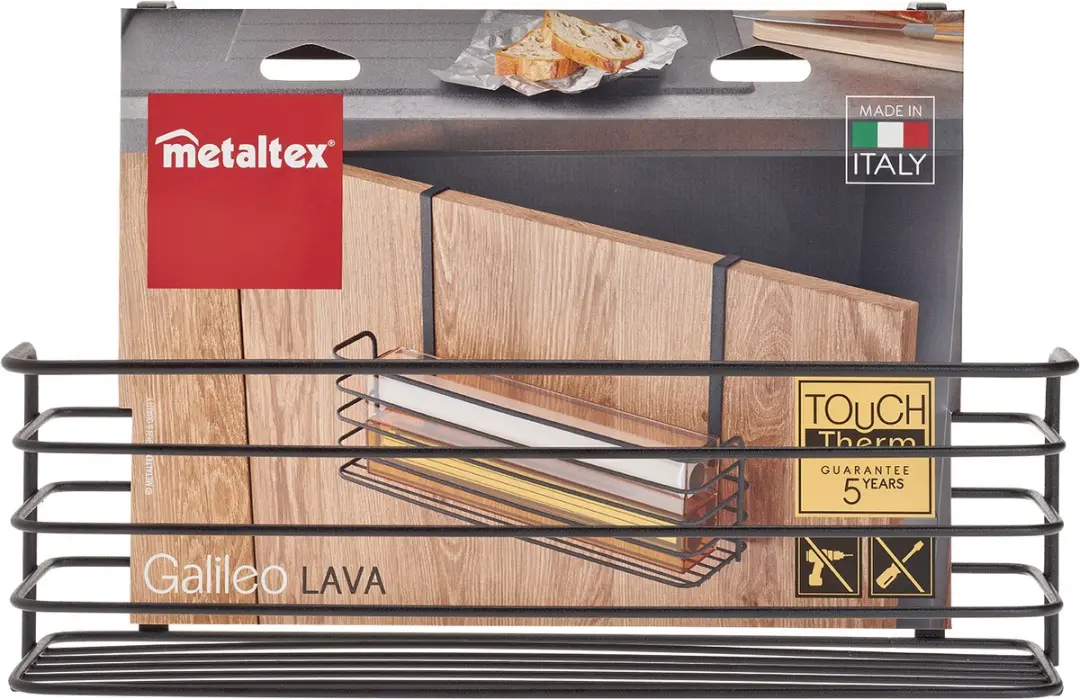 Metaltex Galileo Brede Hangmand Keuken - 34x12x22cm - Mat Zwart