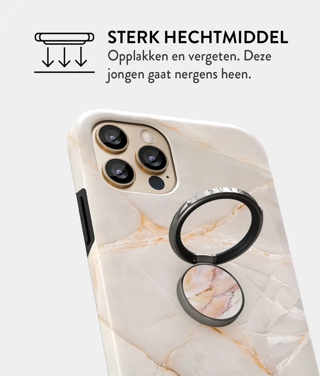 Burga Ringholder Gunmetal Telefoonbutton - Meerkleurig
