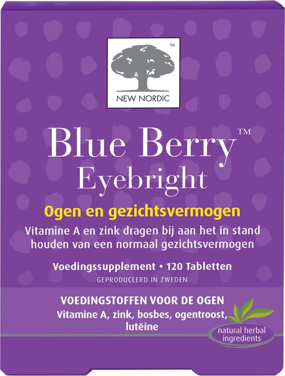 New Nordic Blue Berry Eyebright Voedingssupplement 120 Tabletten