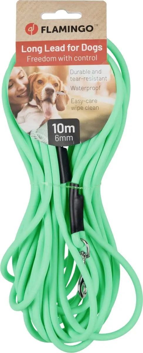 Flamingo Caspar Hond Trainingslijn 10m Muntgroen