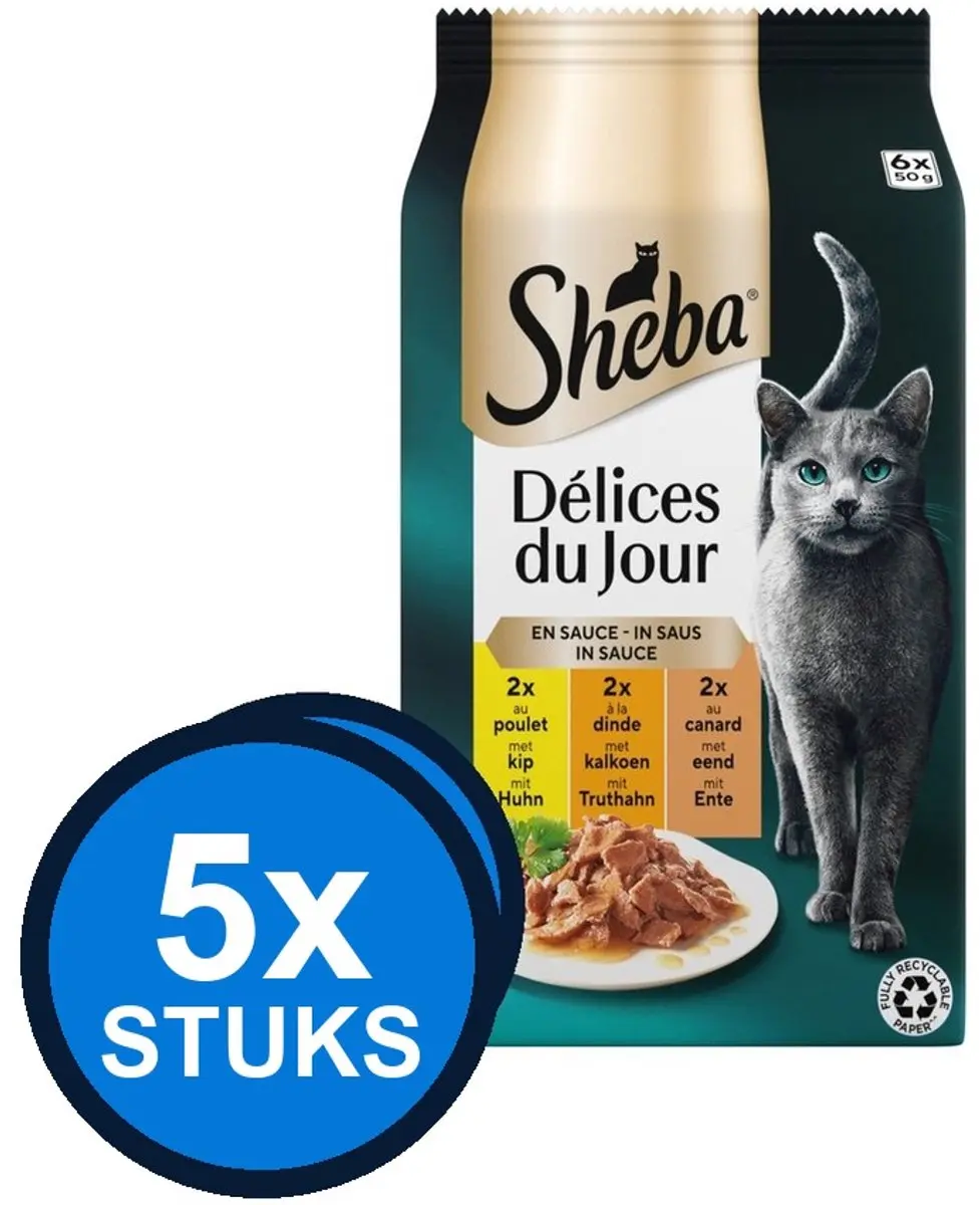5x Sheba Delices du Jour Gevogelte in Saus