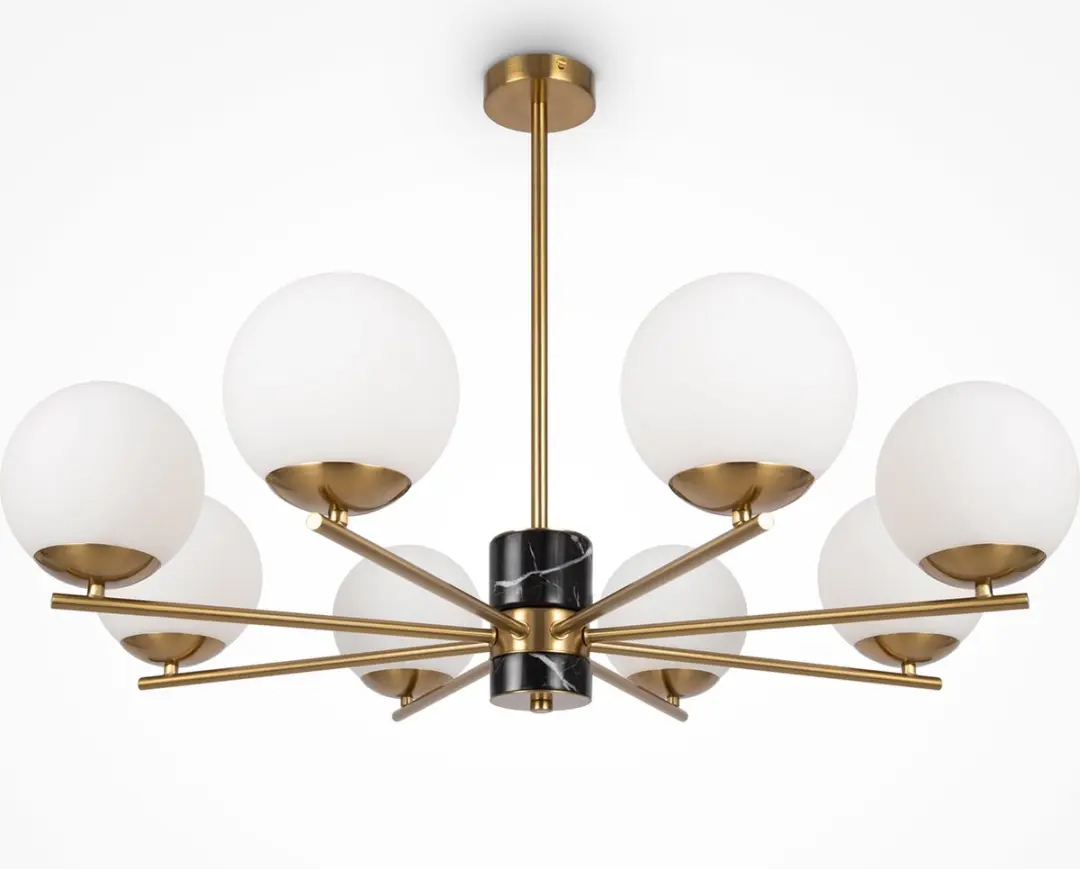 Maytoni Marble Hanglamp - 8x60W - Ø81cm - Goud