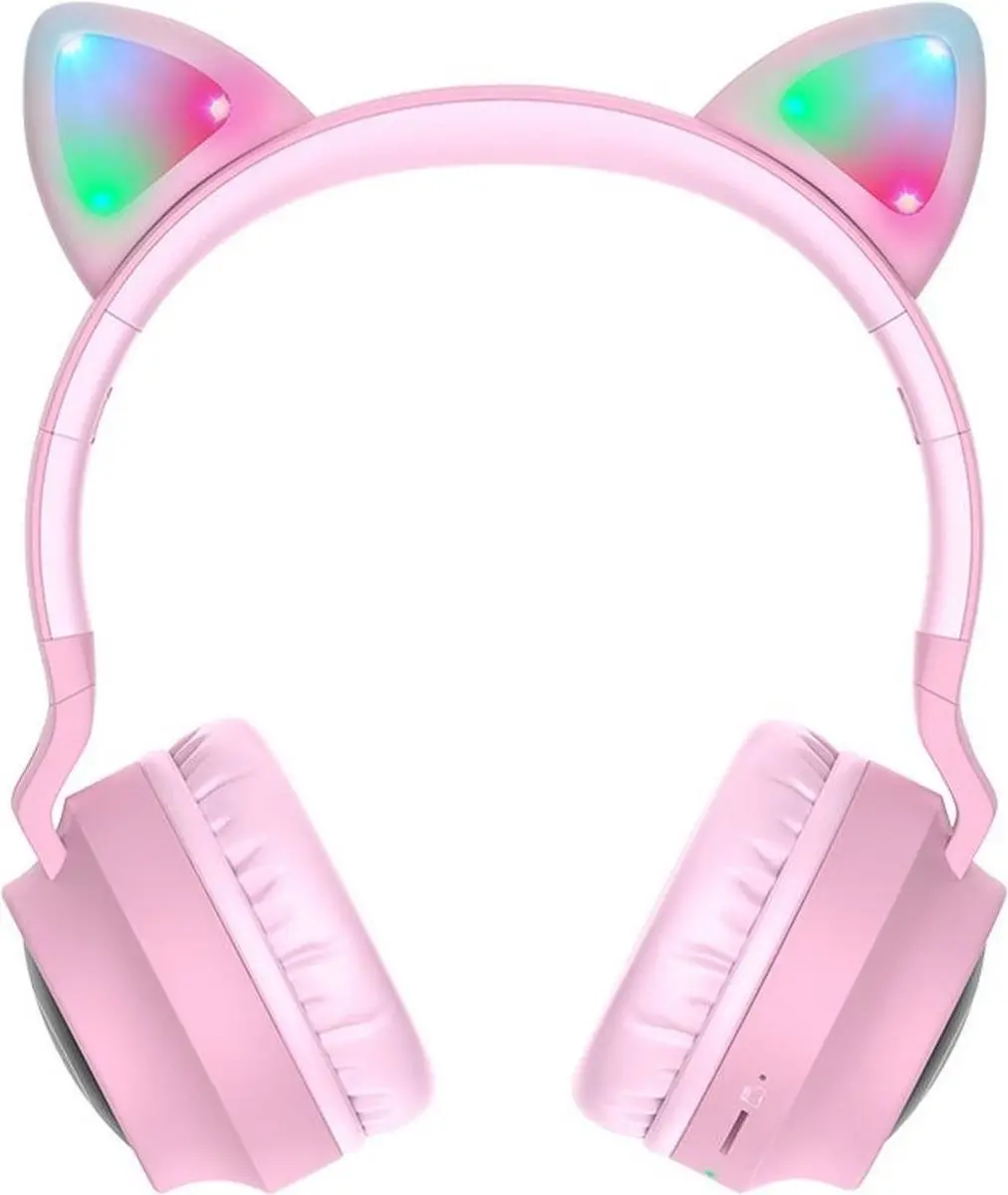 Hoco W27 Draadloze Kinderkoptelefoon Kattenoren - Roze - afbeelding 4 van 5