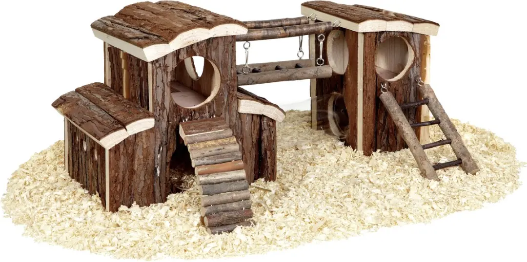 Flamingo Knaagdierspeeltuin Adventure Hout 45,5x17x20cm