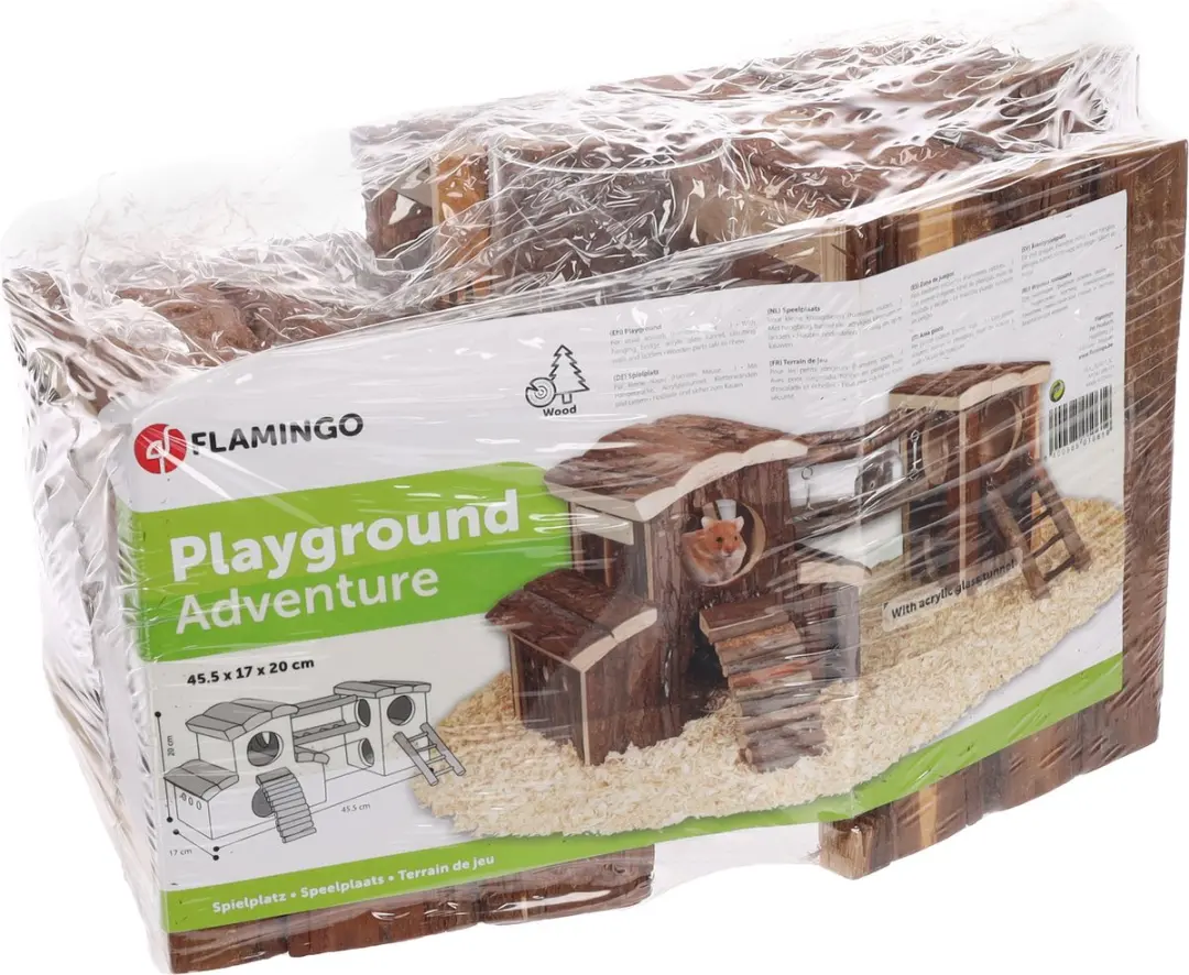 Flamingo Knaagdierspeeltuin Adventure Hout 45,5x17x20cm