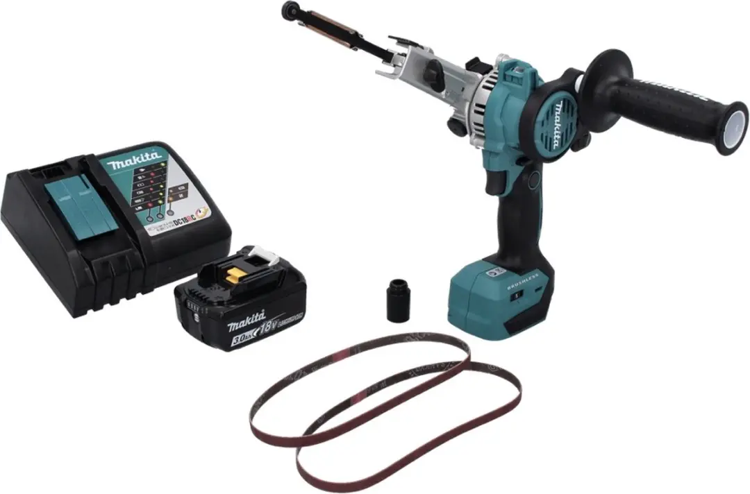 Makita DBS 180 RF1 Accu-bandvijl 18V - 9x533mm Borstelloos - 3.0Ah + Lader