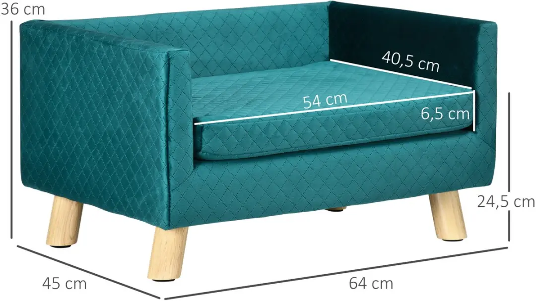 Pawhut Hondenbank Blauw - 64x45x36cm