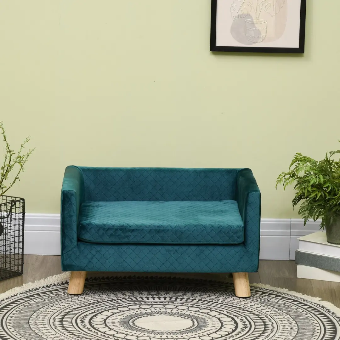 Pawhut Hondenbank Blauw - 64x45x36cm