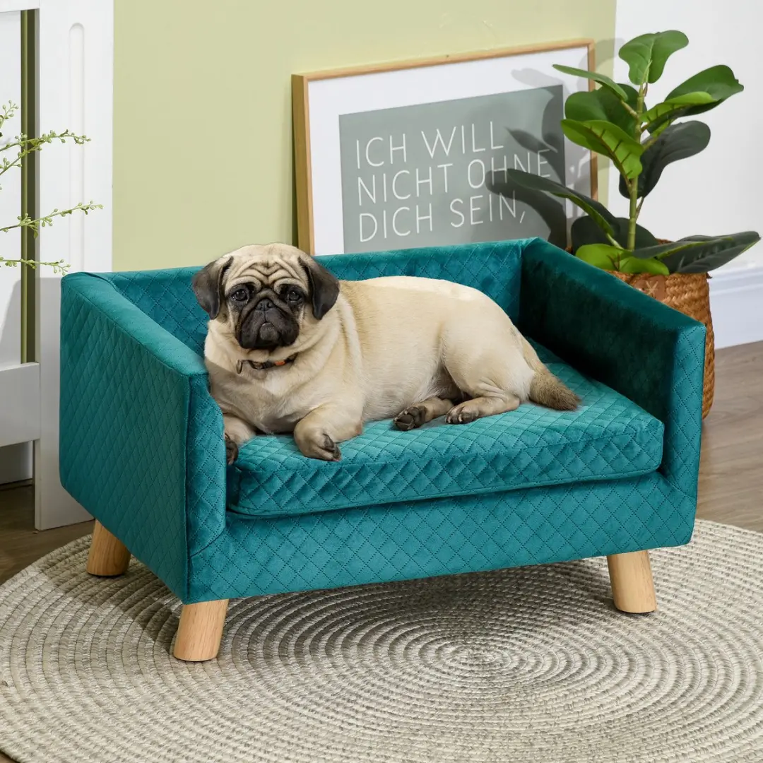 Pawhut Hondenbank Blauw - 64x45x36cm