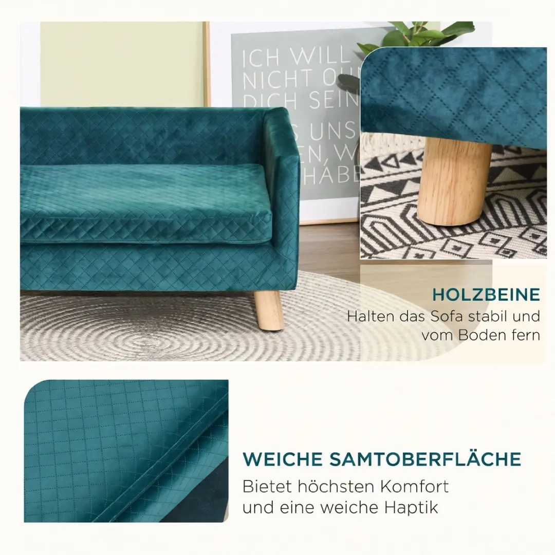 Pawhut Hondenbank Blauw - 64x45x36cm - afbeelding 6 van 6