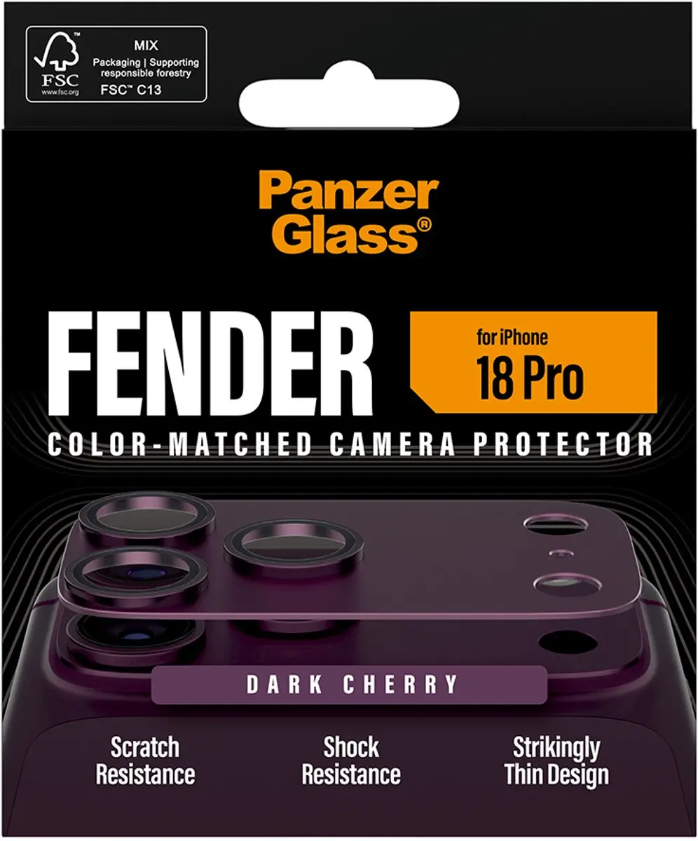 PanzerGlass Fender Camera Protector Dark Cherry iPhone 2026 Pro