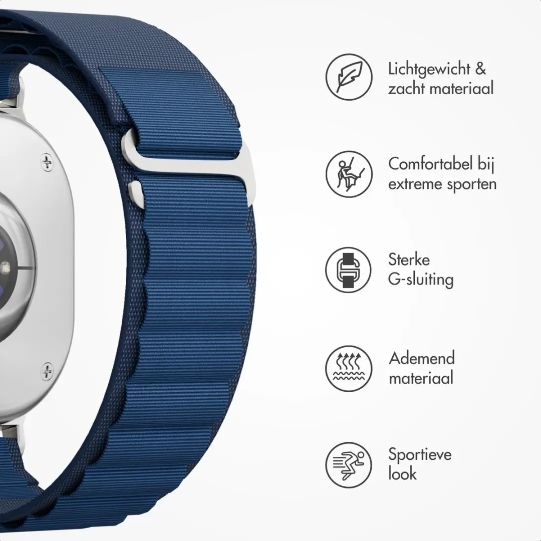 Accezz Nylon Bandje Samsung Galaxy Watch 8/9 - Donkerblauw