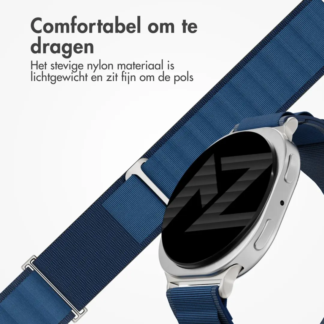 Accezz Nylon Bandje Samsung Galaxy Watch 8/9 - Donkerblauw