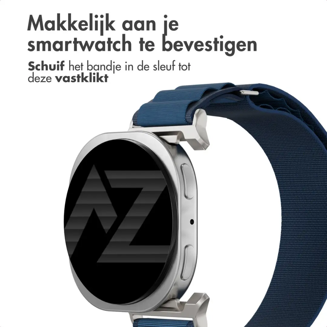 Accezz Nylon Bandje Samsung Galaxy Watch 8/9 - Donkerblauw
