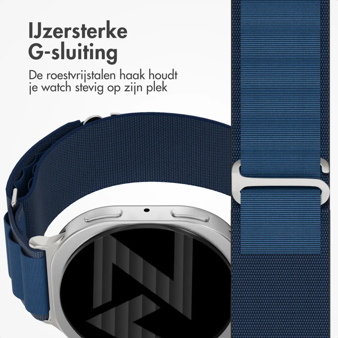 Accezz Nylon Bandje Samsung Galaxy Watch 8/9 - Donkerblauw