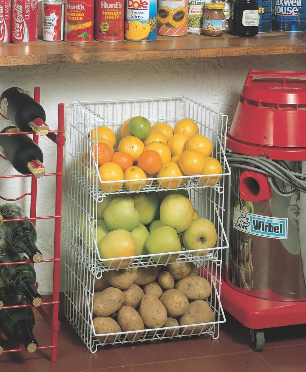 Metaltex Stapelbare Fruitmand Wit 34x27x20cm