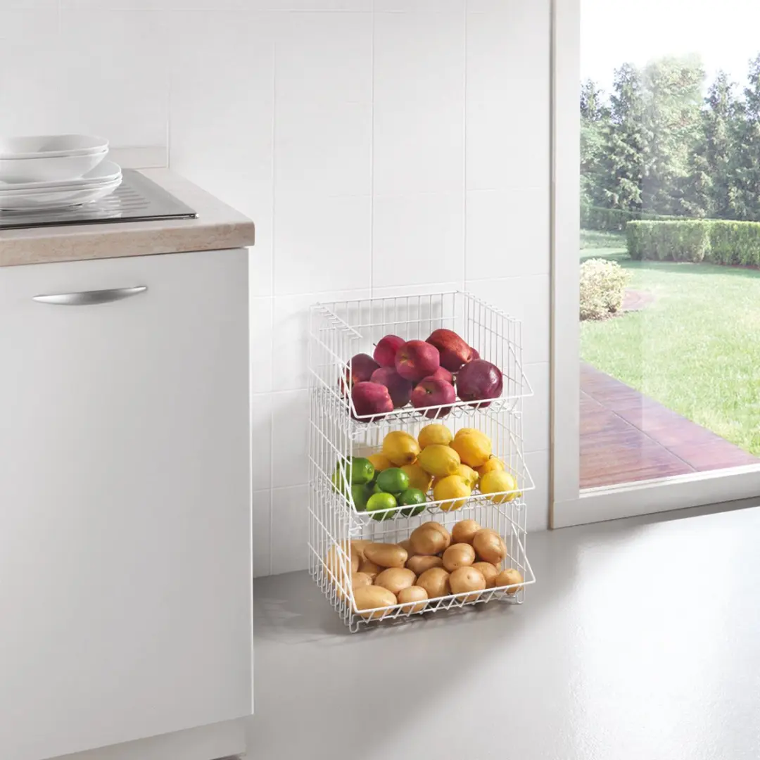 Metaltex Stapelbare Fruitmand Wit 34x27x20cm