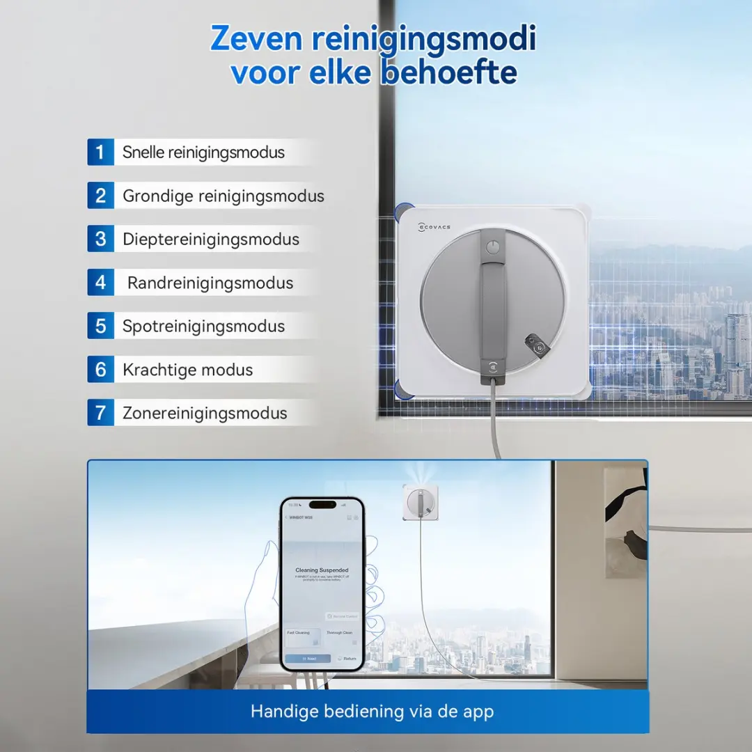 Ecovacs Winbot W2S Ramenreinigingsrobot - 1000ml Schoonmaakmiddel - Wit
