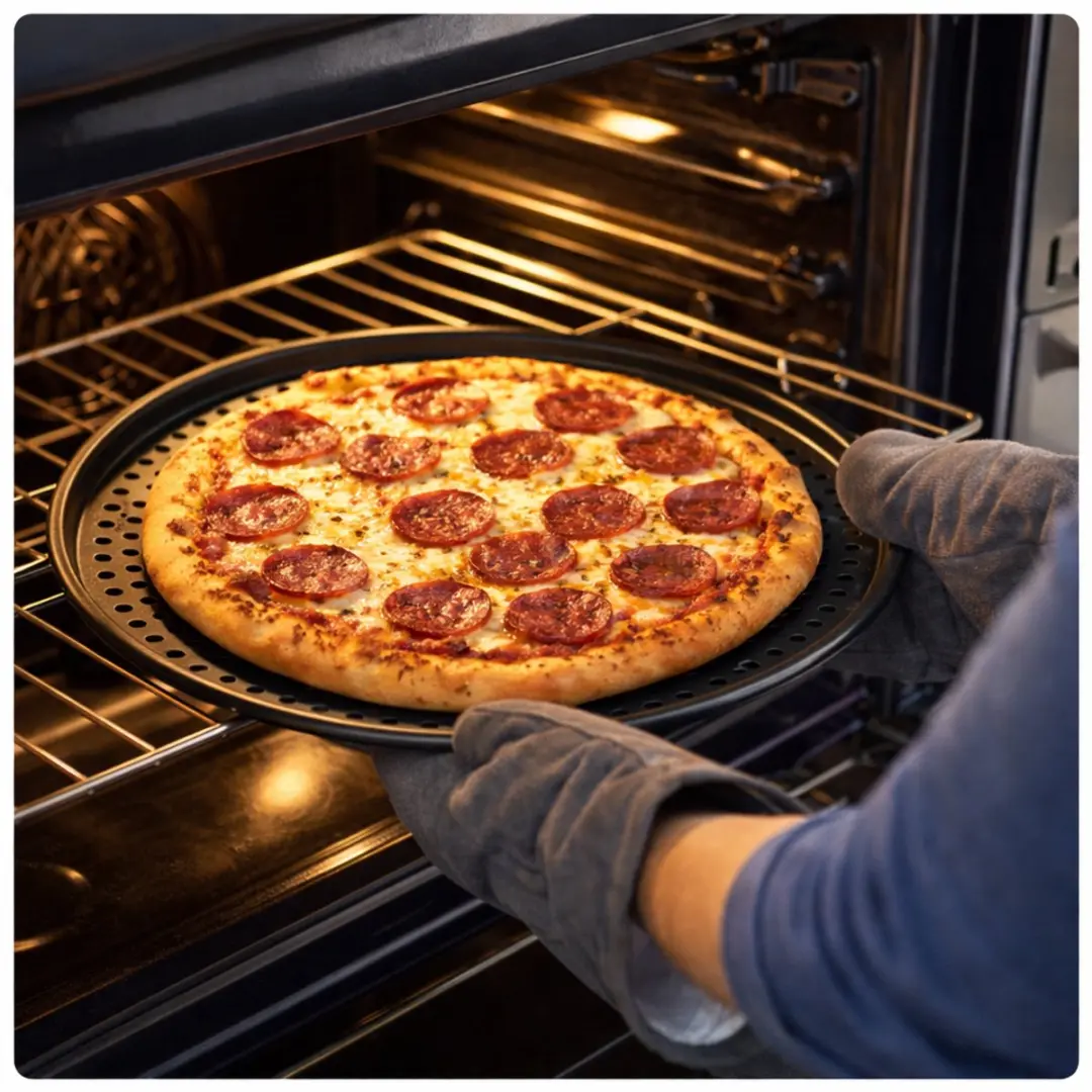 Alpina Pizzaplaat 34cm - Antiaanbaklaag - Zwart