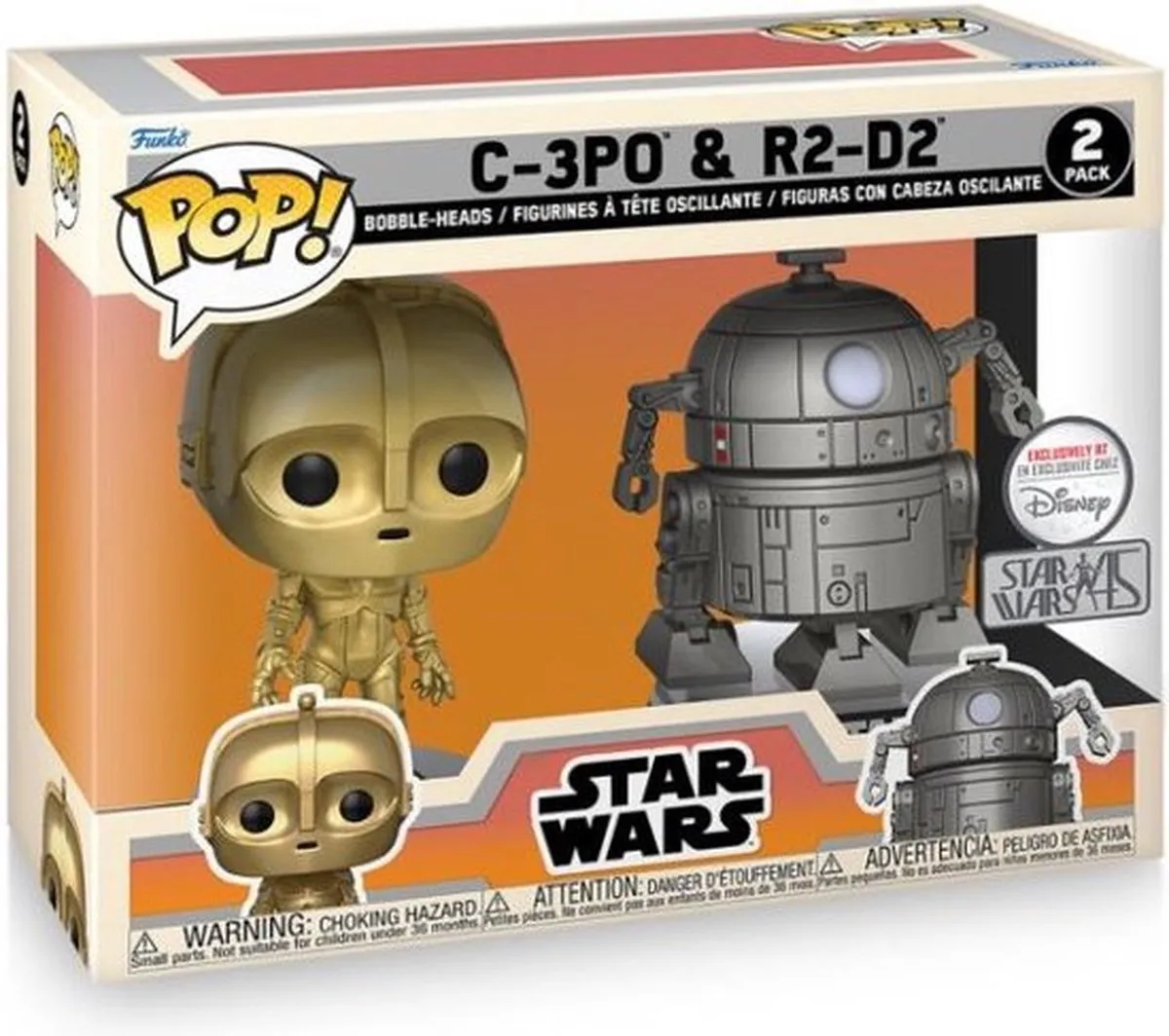 Disney Funko POP! 2-Pack Star Wars R2-D2 & C-3PO - 9cm - Multicolor