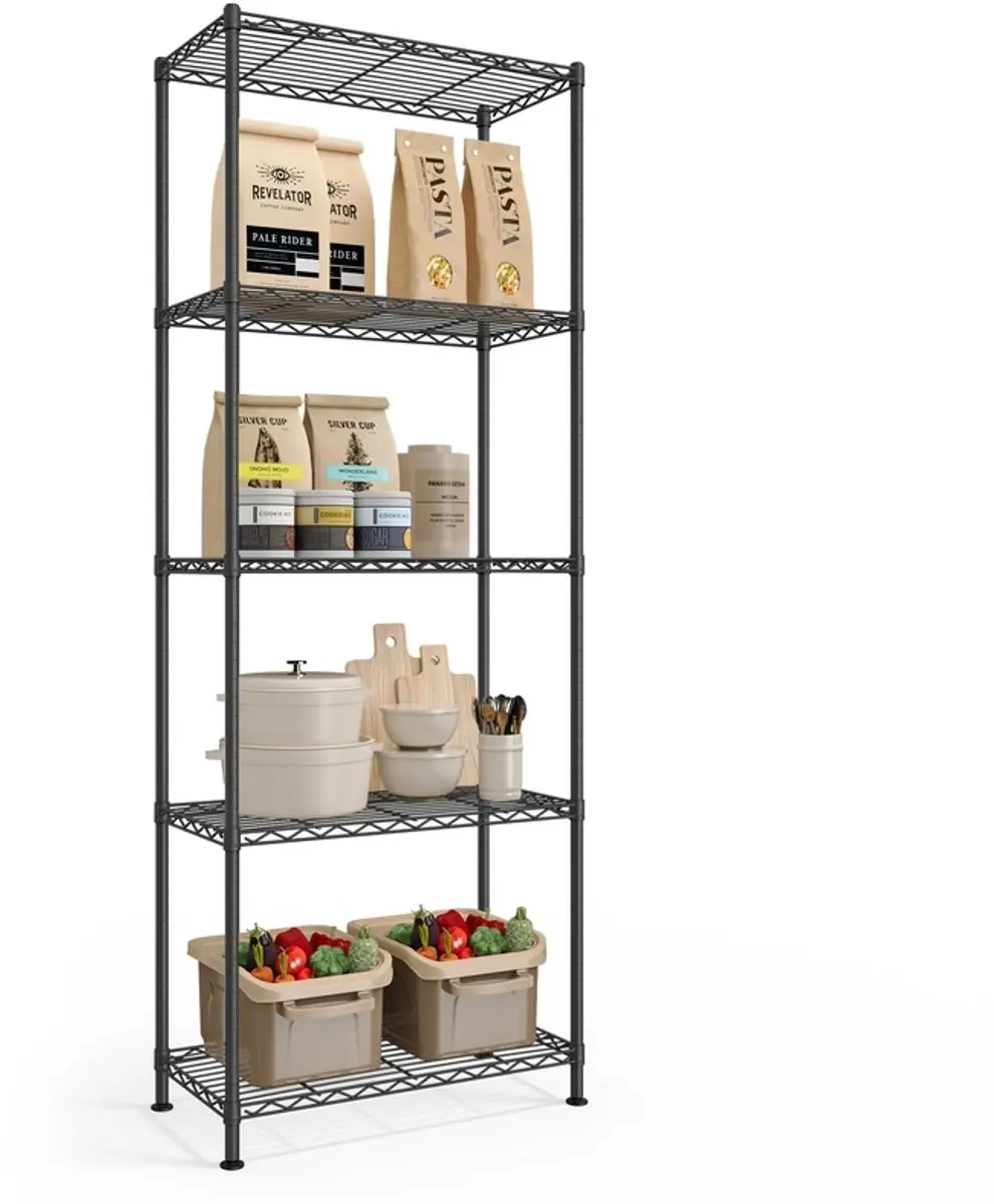 Songmics Metalen Rek 5 Niveaus 30x60x161cm