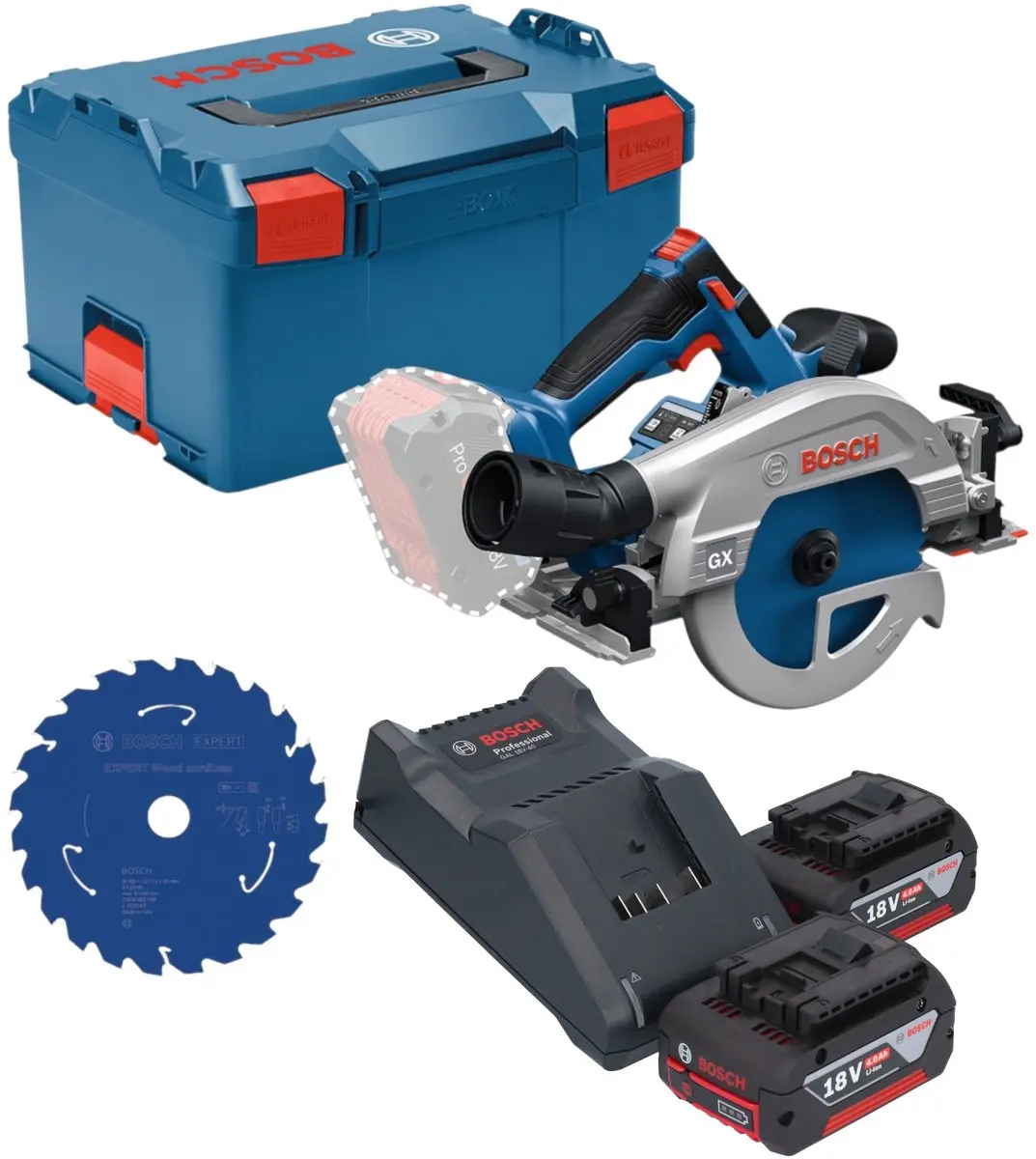 Bosch GKS 18V-57-2 GX Professional accu-cirkelzaag 18 V 165 mm borstelloos + 2x