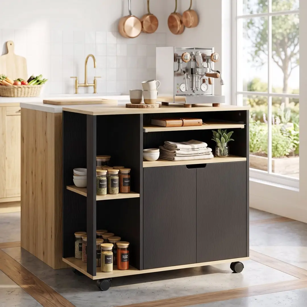 Homcom Keukentrolley 80x40x82cm - Zwart