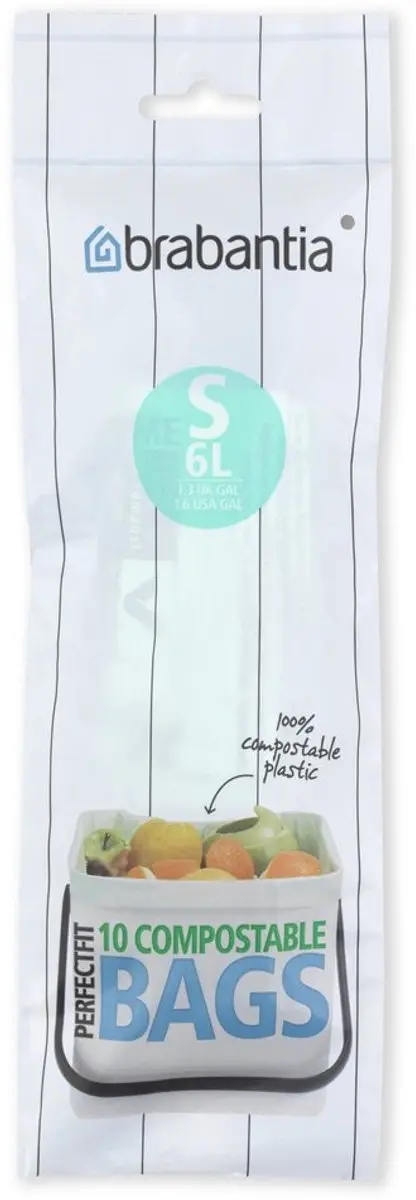 Brabantia PerfectFit Composteerbare Vuilniszakken 6L - 10 Stuks - Groen