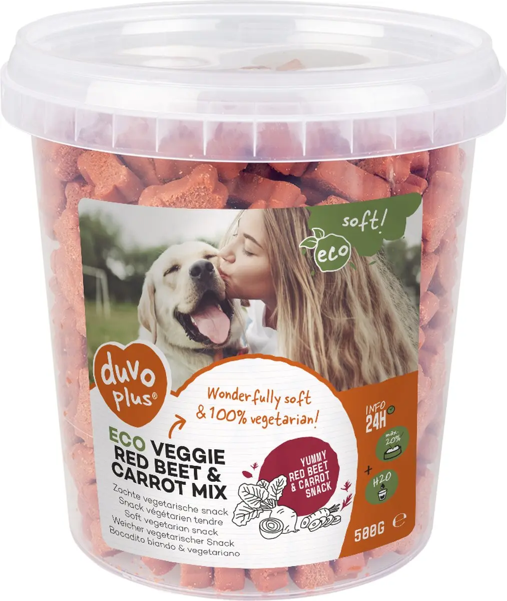 Duvo Duvoplus Hondensnack Soft! Eco Veggie Rode Biet & Wortel Mix 500g