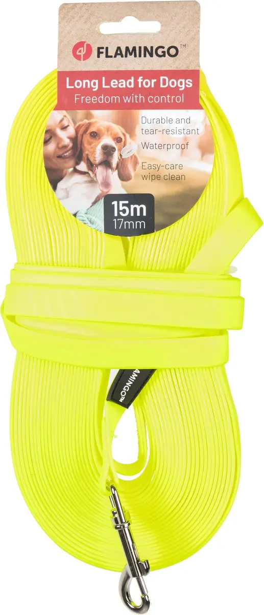 Flamingo Caspar Fluo Trainingslijn 15m 17mm - Geel