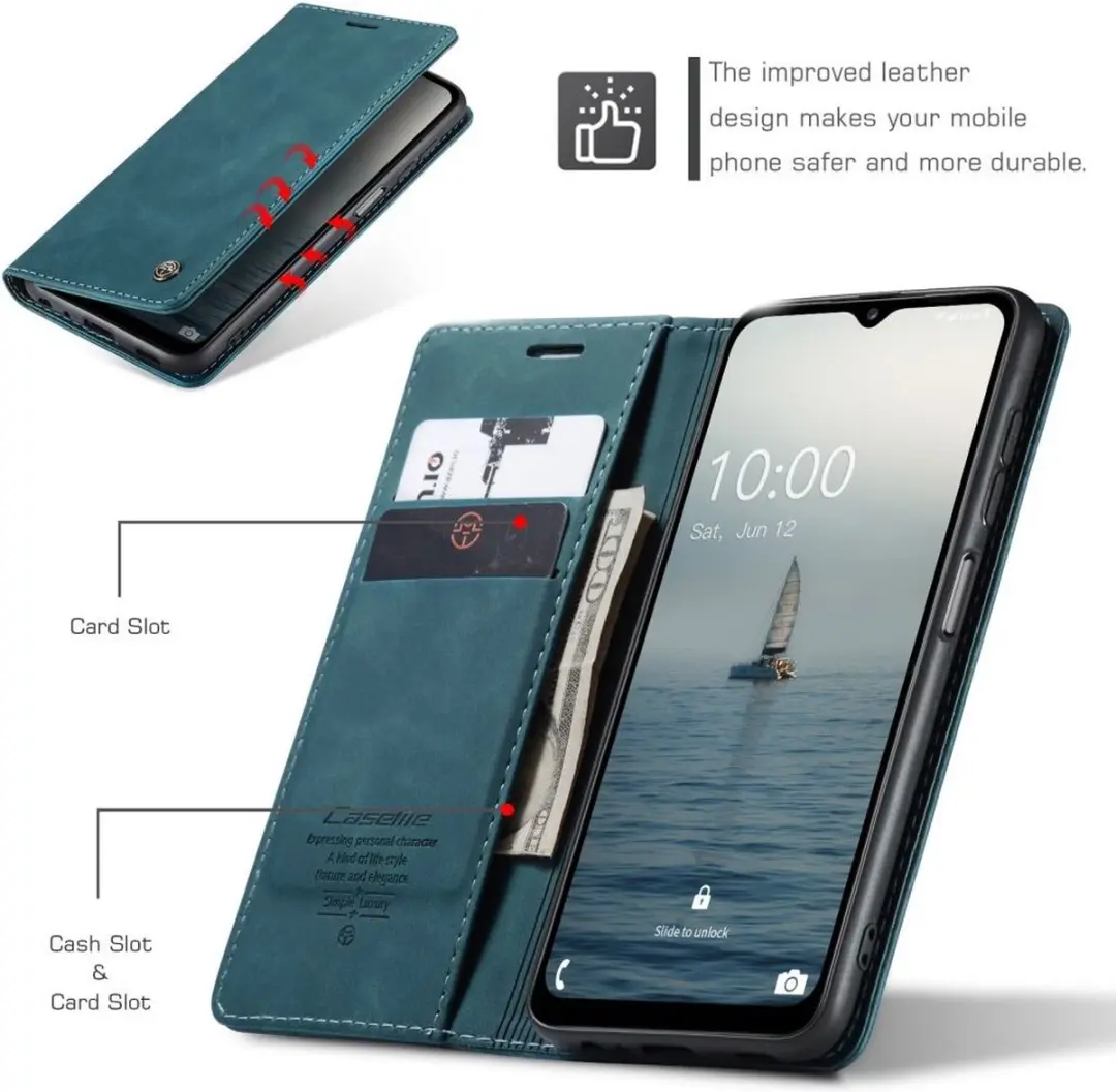 Caseme 013 Book Case Samsung Galaxy A34 - 2 Pasjes - Blauw