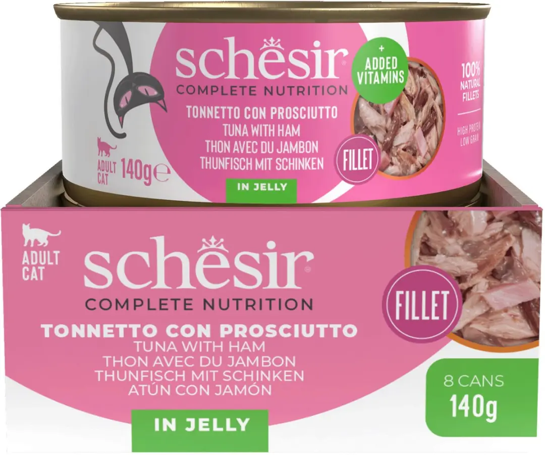 Schesir Kat Blik Gelei Tonijn & Ham 140g