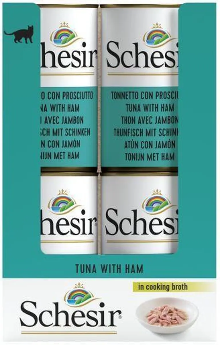 Schesir Kat Blik Gelei Tonijn & Ham 140g