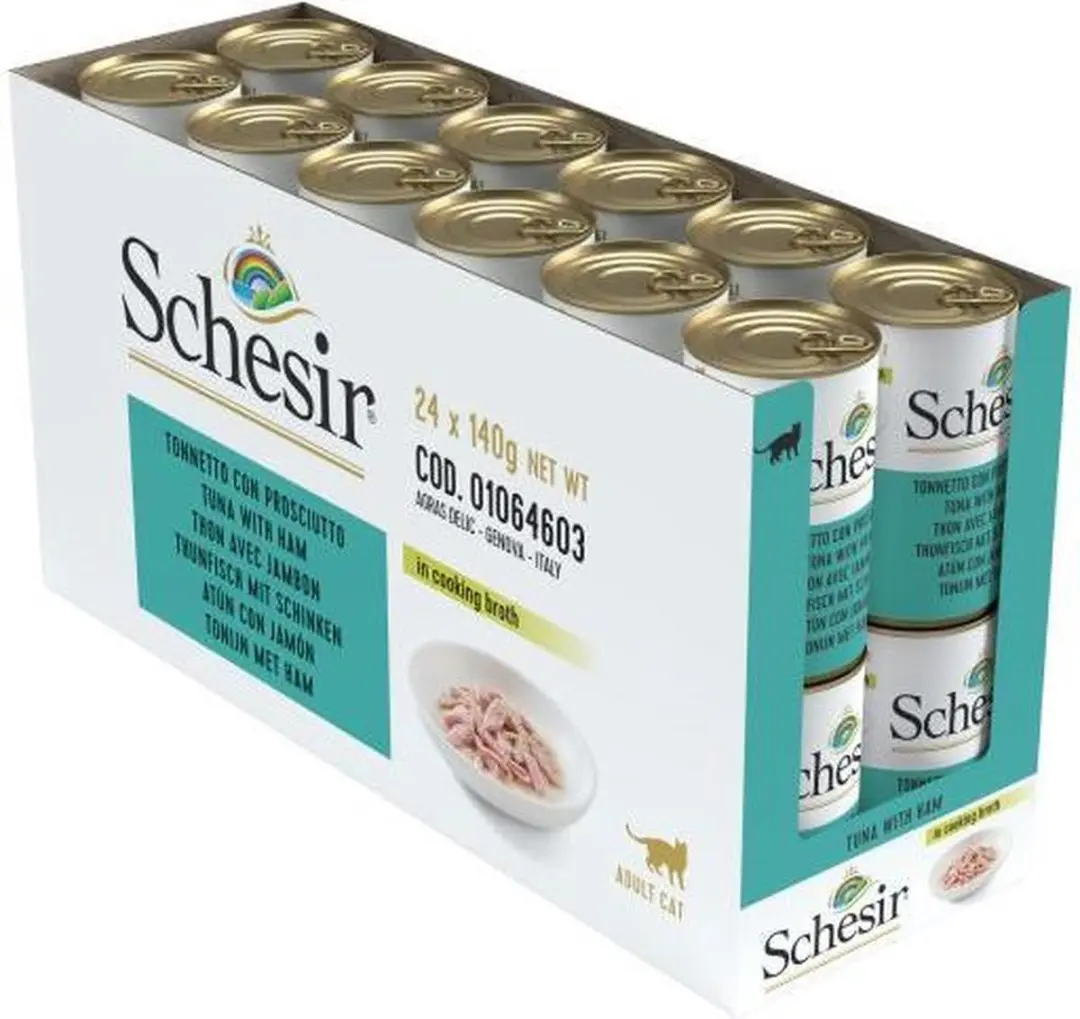 Schesir Kat Blik Gelei Tonijn & Ham 140g