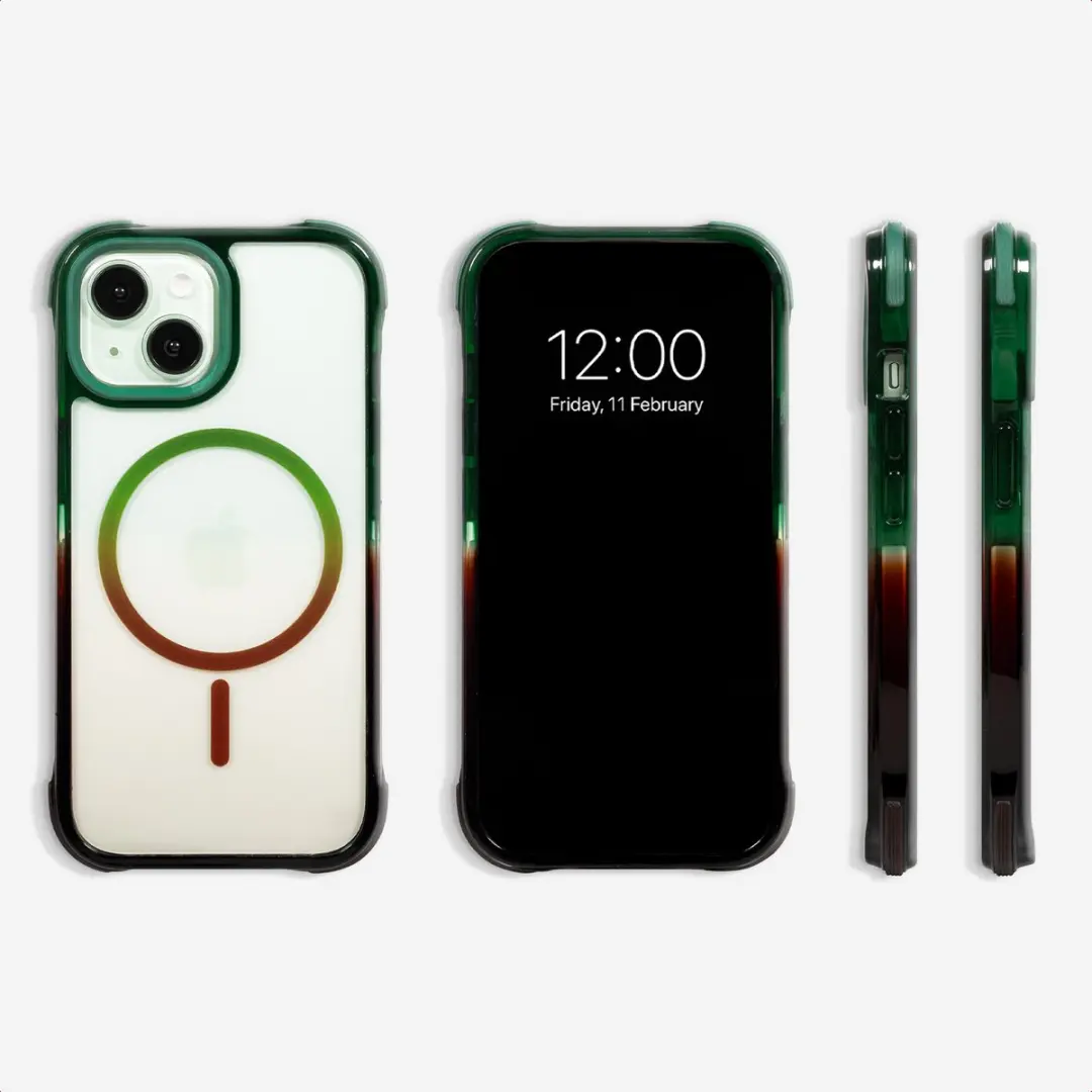 Selencia Hoesje iPhone 15 Gradient Groen/Bruin