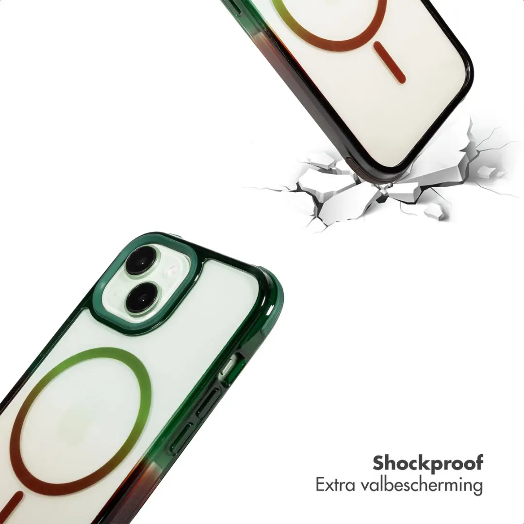 Selencia Hoesje iPhone 15 Gradient Groen/Bruin