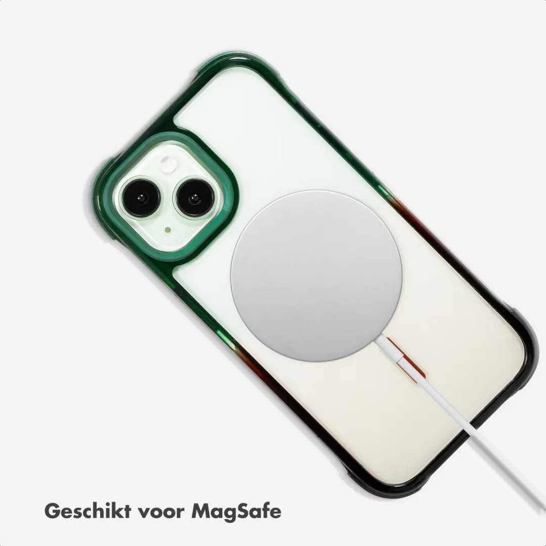 Selencia Hoesje iPhone 15 Gradient Groen/Bruin